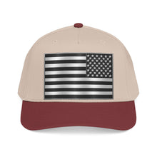 Load image into Gallery viewer, Mid Profile Baseball Cap - Flag - United States - Black and White - 3D - Enhanced
