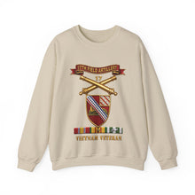 Load image into Gallery viewer, Crewneck Sweatshirt - Army - 17th Field Artillery w Br - Ribbon, Vietnam Veteran w VN SVC - 3D - Enhanced
