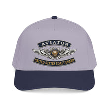 Load image into Gallery viewer, Mid Profile Baseball Cap - USCG - Aviator Badge - Auxiliary w txt - 3D - Enhanced
