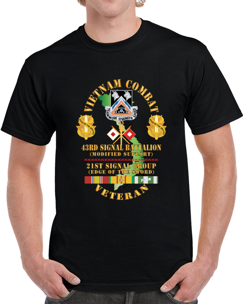 Army - Vietnam Combat Veteran - 43rd Signal Bn,  21st Signal Group  Dui  W Vn Svc X 300 Classic T Shirt, Crewneck Sweatshirt, Hoodie, Long Sleeve