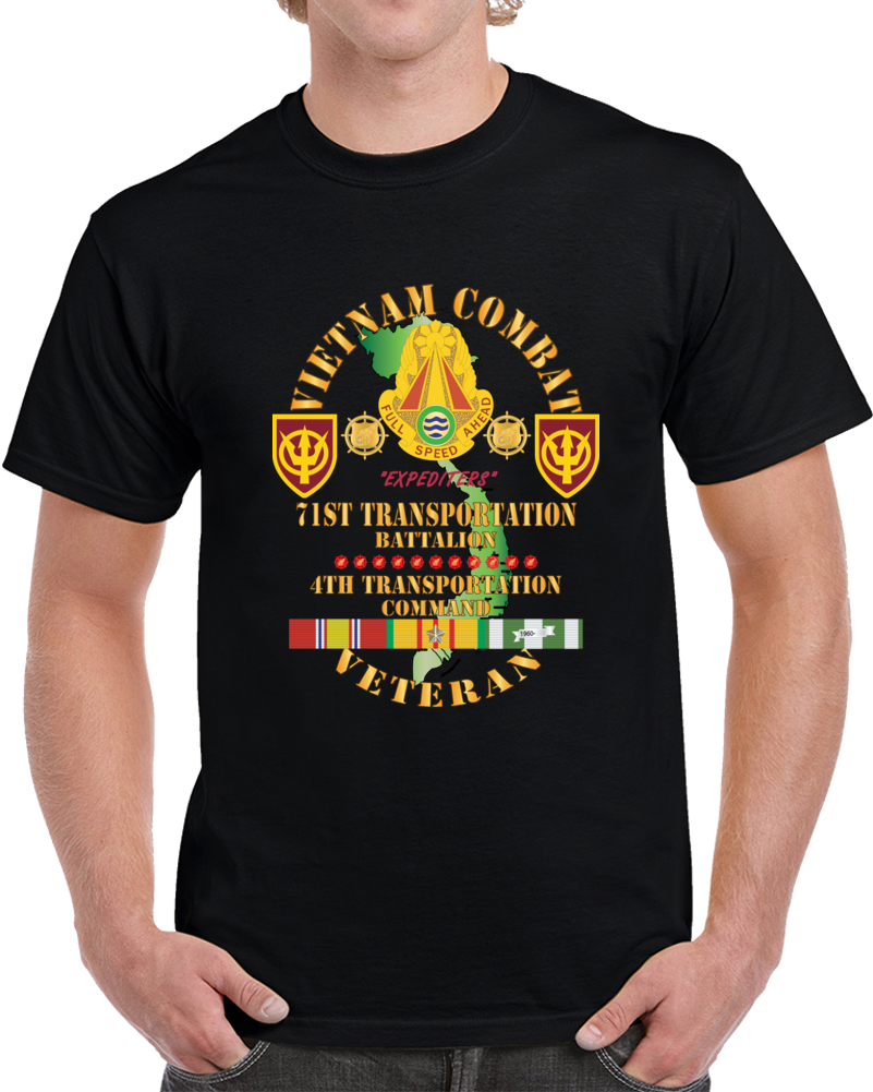 Army - Vietnam Combat Veteran W 71st Transportation Bn, 4th Trans Command W Vn Svc X 300 Classic T Shirt, Crewneck Sweatshirt, Hoodie, Long Sleeve