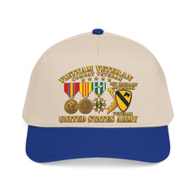 Load image into Gallery viewer, Mid Profile Baseball Cap - Army - Vietnam  Vet - w Medals - VN - 1st Cav Division - 3D - Enhanced

