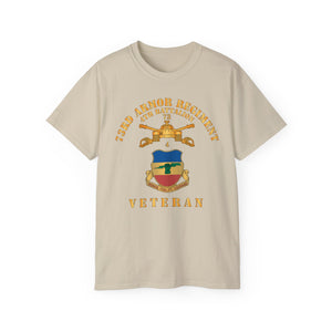 Unisex Ultra Cotton Tee - 4th Battalion 73rd Armor Regiment - Veteran W DUI wo At War - Br X 300