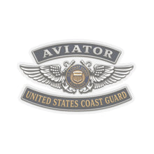Load image into Gallery viewer, Kiss-Cut Stickers - USCG - Aviator Badge - Auxiliary w txt - 3D - Enhanced
