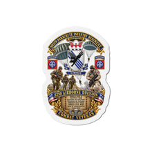 Load image into Gallery viewer, Die-Cut Magnet - Army - Combat Vet w 505th PIR - 82nd Airborne  w Campaigns - Soldiers - SSI - 3D - Enhanced

