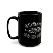 Load image into Gallery viewer, Black Mug  (15oz) - USCG - Cutterman - Enlisted w txt - 3D - Enhanced
