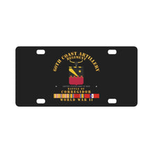 Load image into Gallery viewer, Army - 60th Coast Artillery Regiment - Battle of Corregidor - WWII w PAC SVC Classic License Plate
