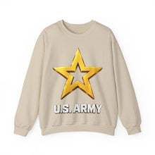 Load image into Gallery viewer, Crewneck Sweatshirt - Army Star W Us Army w White Star - 3D - Enhanced
