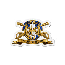 Load image into Gallery viewer, Die-Cut Magnet - Army - 7th Cavalry Regiment w Br - Ribbon - 3D - Enhanced
