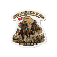 Load image into Gallery viewer, Die-Cut Magnet - Army - Buffalo Soldiers in Iraq - OIF - Cavalrymen at War  w IRAQ SVC - 3D - Enhanced
