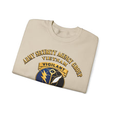 Load image into Gallery viewer, Crewneck Sweatshirt - Army - Army Security Agency Group DUI - w SVC Ribbons - 3D - Enhanced
