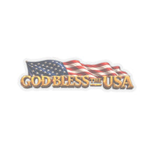 Load image into Gallery viewer, Kiss-Cut Stickers - God Bless the USA w Waving Flag - 3D - enhanced
