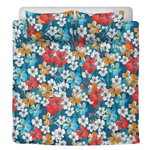 Load image into Gallery viewer, 3 Pcs Beddings - Bright Blue Beach Tropical Flowers
