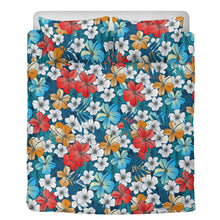 Load image into Gallery viewer, 3 Pcs Beddings - Bright Blue Beach Tropical Flowers
