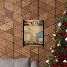 Load image into Gallery viewer, Civil War Engagements in Texas Matte Poster (1861–1865) — “Few Are Remembered, All Are Honored” Historical Map Print
