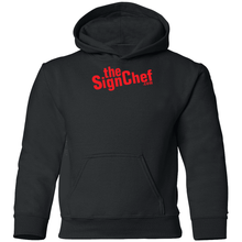 Load image into Gallery viewer, The Sign Chef Dot Com - Red Txt Youth Hoodie
