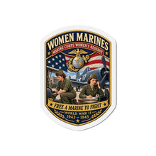 Load image into Gallery viewer, Die-Cut Magnet - Women Marines - Marine Corps Womens Reserve - WWII - 3D - Enhanced
