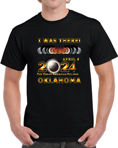 Total Eclipse - 2024 - I Was There W Yellow Outline - Oklahoma T Shirt