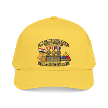 Load image into Gallery viewer, Mid Profile Baseball Cap - Army - Iraq War Veteran - Ribbon Bar - Map - SSI - 1st Armored Division - 3D - Enhanced
