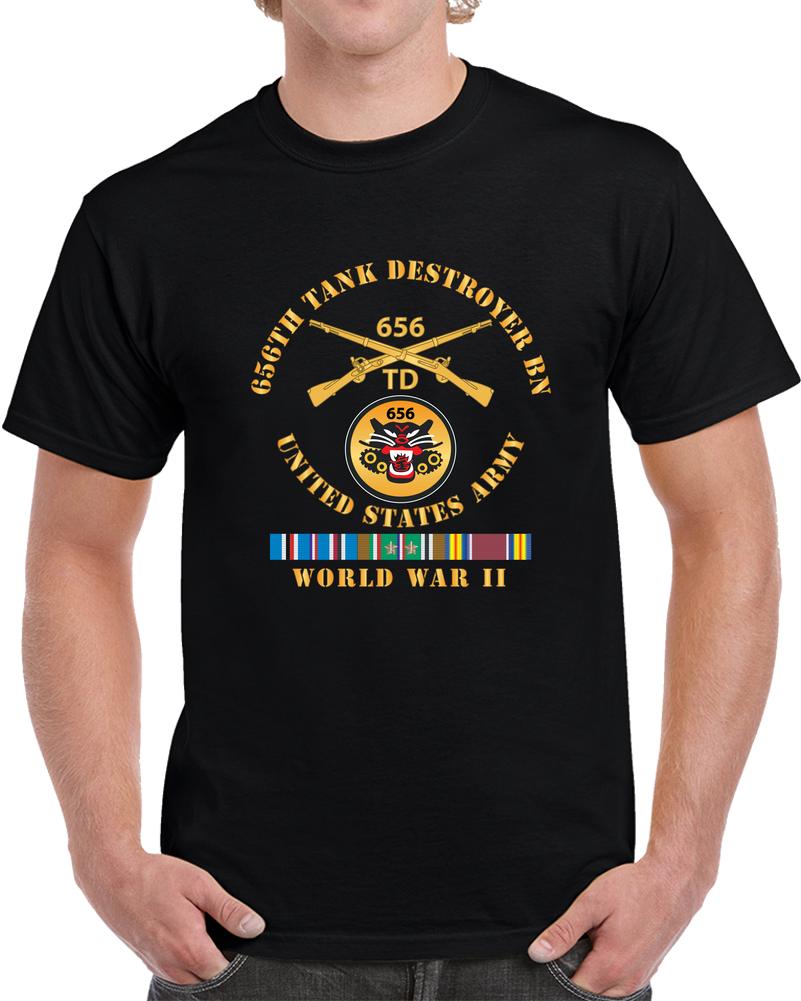 656th Tank Destroyer Battalion W Br Wwii Eur Svc X 300 T Shirt