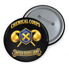 Load image into Gallery viewer, Custom Pin Buttons - Army - Chemical Corps - 3D - Enhanced
