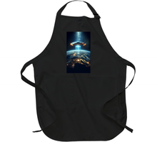 Load image into Gallery viewer, Alien Spaceship Flying Above The Earth Apron
