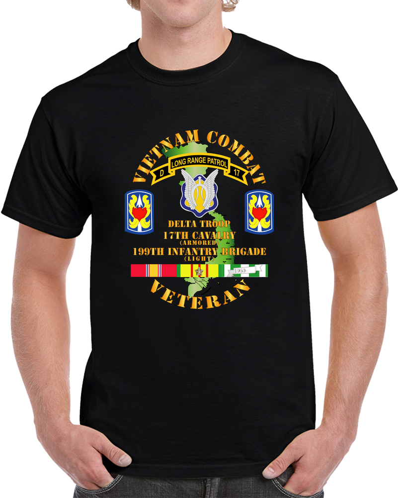 Vietnam Combat Veteran W D Troop - 17th Cav - 199th Inf Bde W Svc Classic T Shirt, Crewneck Sweatshirt, Hoodie, Long Sleeve