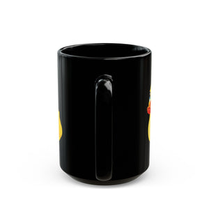 Black Mug 15oz - Yellow Rubber Duck - Oblique Left Front X 300