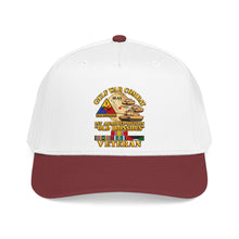 Load image into Gallery viewer, Mid Profile Baseball Cap - Army - Gulf War Combat - 1st Armored Divi - Old Ironsides - Veteran - Map w GULF SVC - 3D - Enhanced
