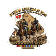Load image into Gallery viewer, Kiss-Cut Stickers - Army - Buffalo Soldiers in Iraq - OIF - Cavalrymen at War  w IRAQ SVC - 3D - Enhanced
