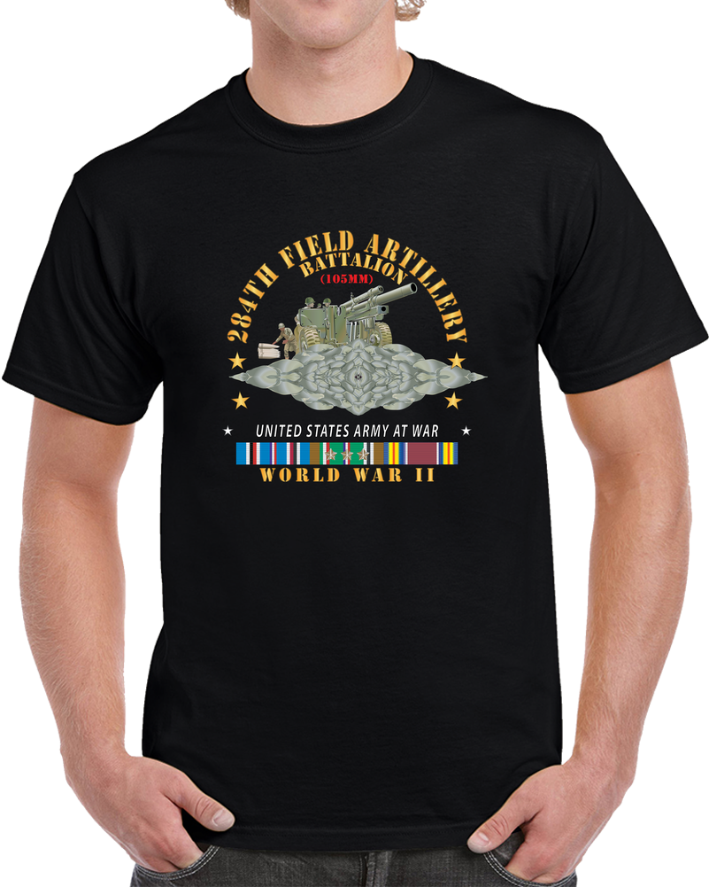 Dui - 284th Field Artillery Battalion - Dui W Br - 105mm Gun - Crew - Eur Svc Wwii X 300 Classic T Shirt, Crewneck Sweatshirt, Hoodie, Long Sleeve