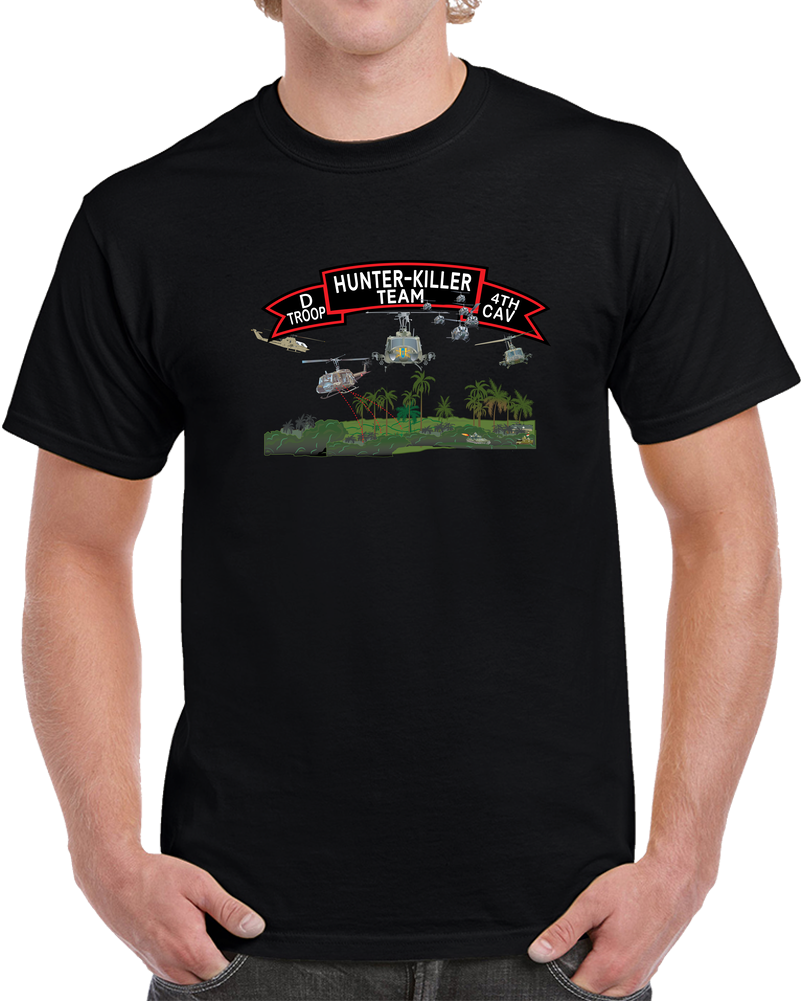 D Troop 4th Cav - Hunter-killer Team W Aircraft T Shirt