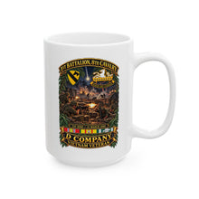 Load image into Gallery viewer, White Ceramic Mug (11oz, 15oz) - 1st Battalion 8th Cavalry, Delta Company - w SSI - DUI - Tay Ninh 21 March 1969 - 3D - Enhanced
