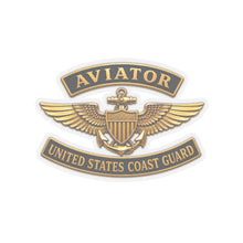 Load image into Gallery viewer, Kiss-Cut Stickers - USCG - Aviator Badge w txt - 3D - Enhanced
