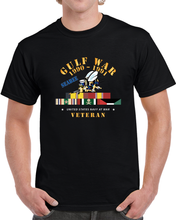 Load image into Gallery viewer, Gulf War 1990 - 1991 W Svc Ribbons - Car - Seabee X 300 T Shirt
