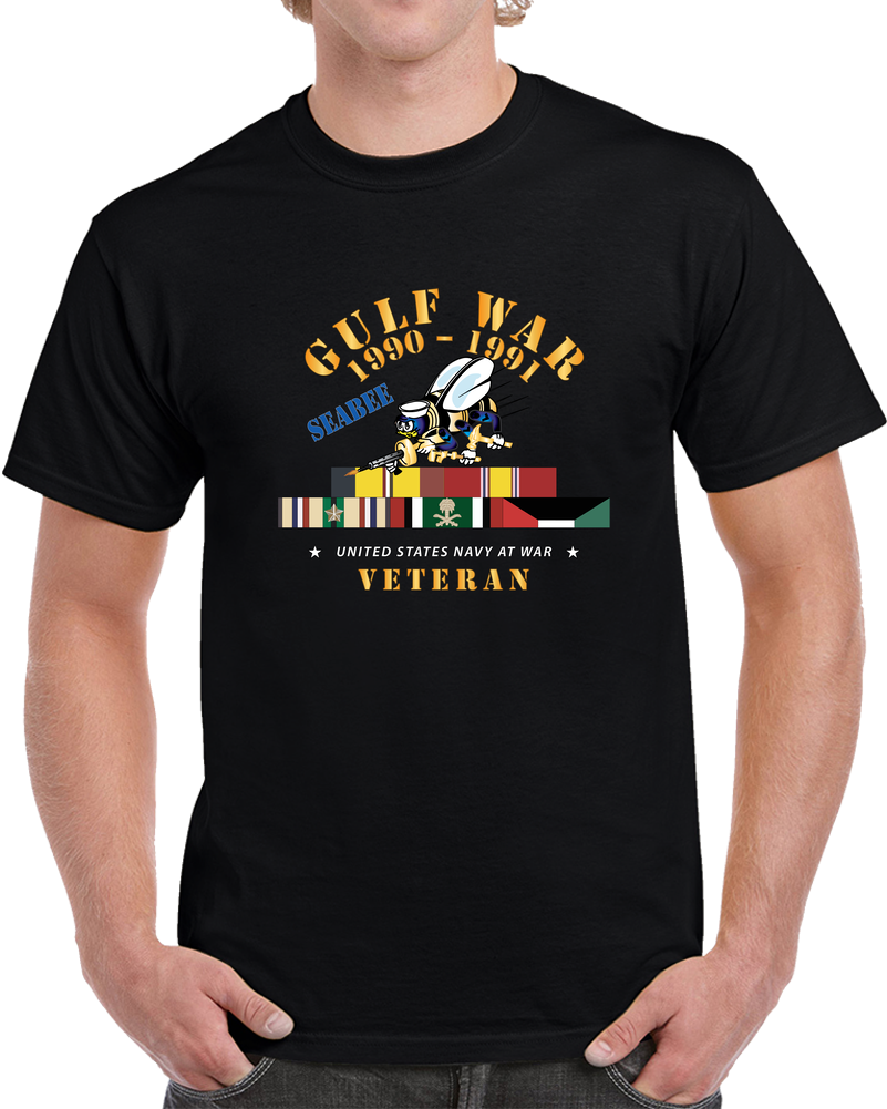 Gulf War 1990 - 1991 W Svc Ribbons - Car - Seabee X 300 T Shirt