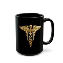Load image into Gallery viewer, Black Mug  (15oz) - Army Nurse Corps Branch Insignia - 3D - Enhanced
