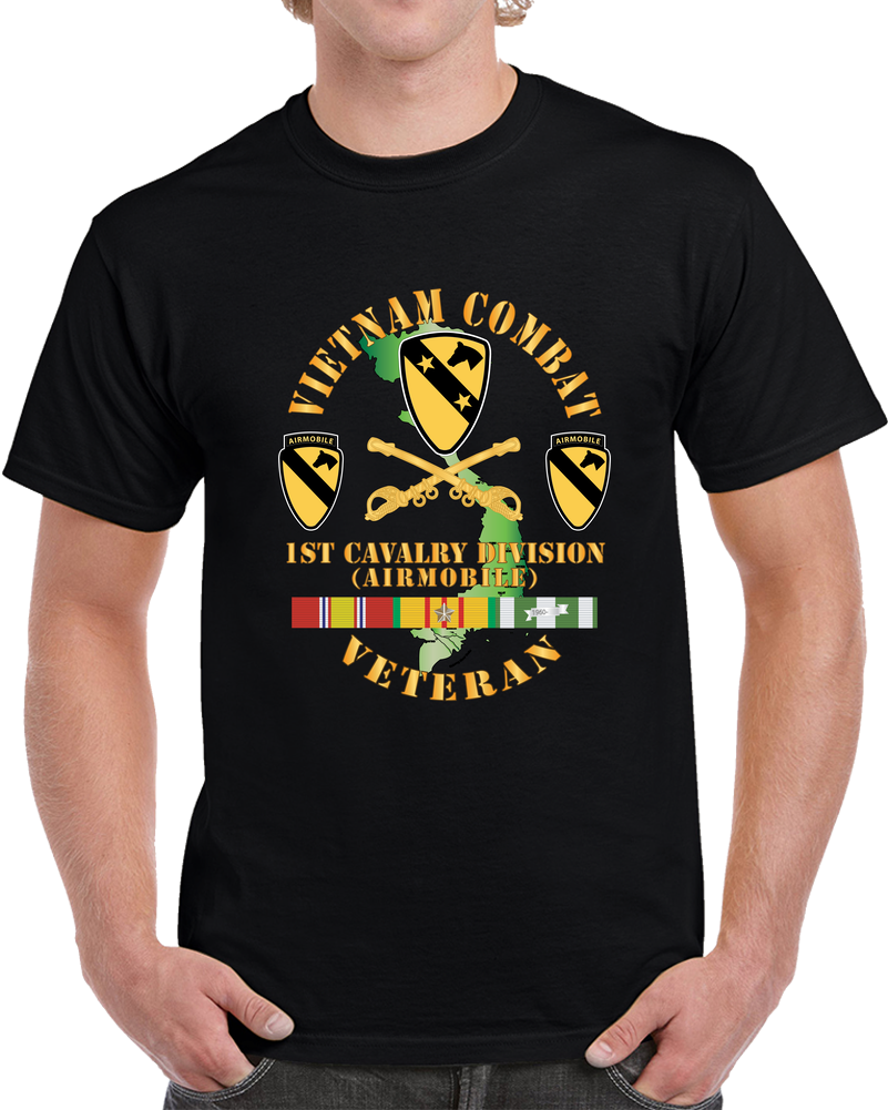 Vietnam Combat Veteran W 1st Cav Dui X 300  Classic T Shirt, Crewneck Sweatshirt, Hoodie, Long Sleeve