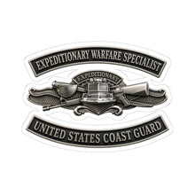 Load image into Gallery viewer, Kiss-Cut Stickers - USCG - Expeditionary Warfare Specialist w txt - 3D - Enhanced
