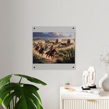 Load image into Gallery viewer, Acrylic Wall Art Panel - Apache Indians attacking a wagon train
