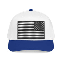 Load image into Gallery viewer, Mid Profile Baseball Cap - Flag - United States - Black and White - 3D - Enhanced
