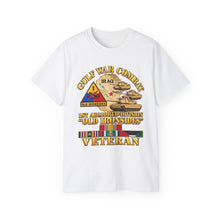 Load image into Gallery viewer, Unisex Ultra Cotton Tee - Army - Gulf War Combat - 1st Armored Divi - Old Ironsides - Veteran - Map w GULF SVC - 3D - Enhanced
