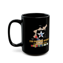 Load image into Gallery viewer, Black Mug  (15oz) - Army - Korea Map - 2nd Infantry Div - Second to None w SVC X 300

