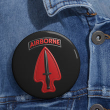 Load image into Gallery viewer, Custom Pin Buttons - Army - DUI - 1st Special Forces Operational Detachment–Delta (Airborne) wo txt - 3D - Enhanced
