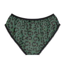 Load image into Gallery viewer, Women&#39;s Briefs - Leopard Camouflage - Green-Black
