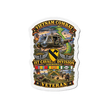 Load image into Gallery viewer, Die-Cut Magnet - Army - Vietnam Combat Cavalry Veteran w 1st Cav Div SSI  Big Helo - 3D - Enhanced
