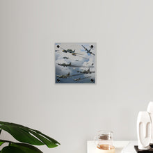 Load image into Gallery viewer, Acrylic Wall Art Panel - German jet fighters attacking US bombing formations
