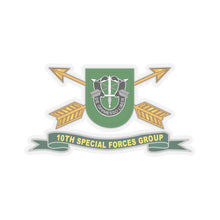 Load image into Gallery viewer, Kiss-Cut Stickers - Army - 10th Special Forces Group - Flash w Br - Ribbon X 300
