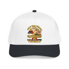 Load image into Gallery viewer, Mid Profile Baseball Cap - Army - Gulf War Combat - 1st Armored Divi - Old Ironsides - Veteran - Map w GULF SVC - 3D - Enhanced
