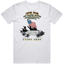 Load image into Gallery viewer, Civil War - 1st United States Colored Infantry Regiment With Usct Bureau Banner - Usa X 300 T Shirt
